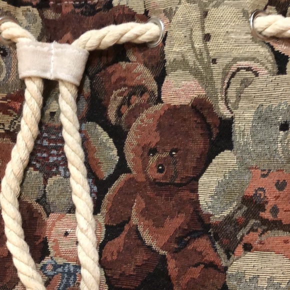 Vintage Tapestry Teddy Bear Backpack - Picture 15 of 16